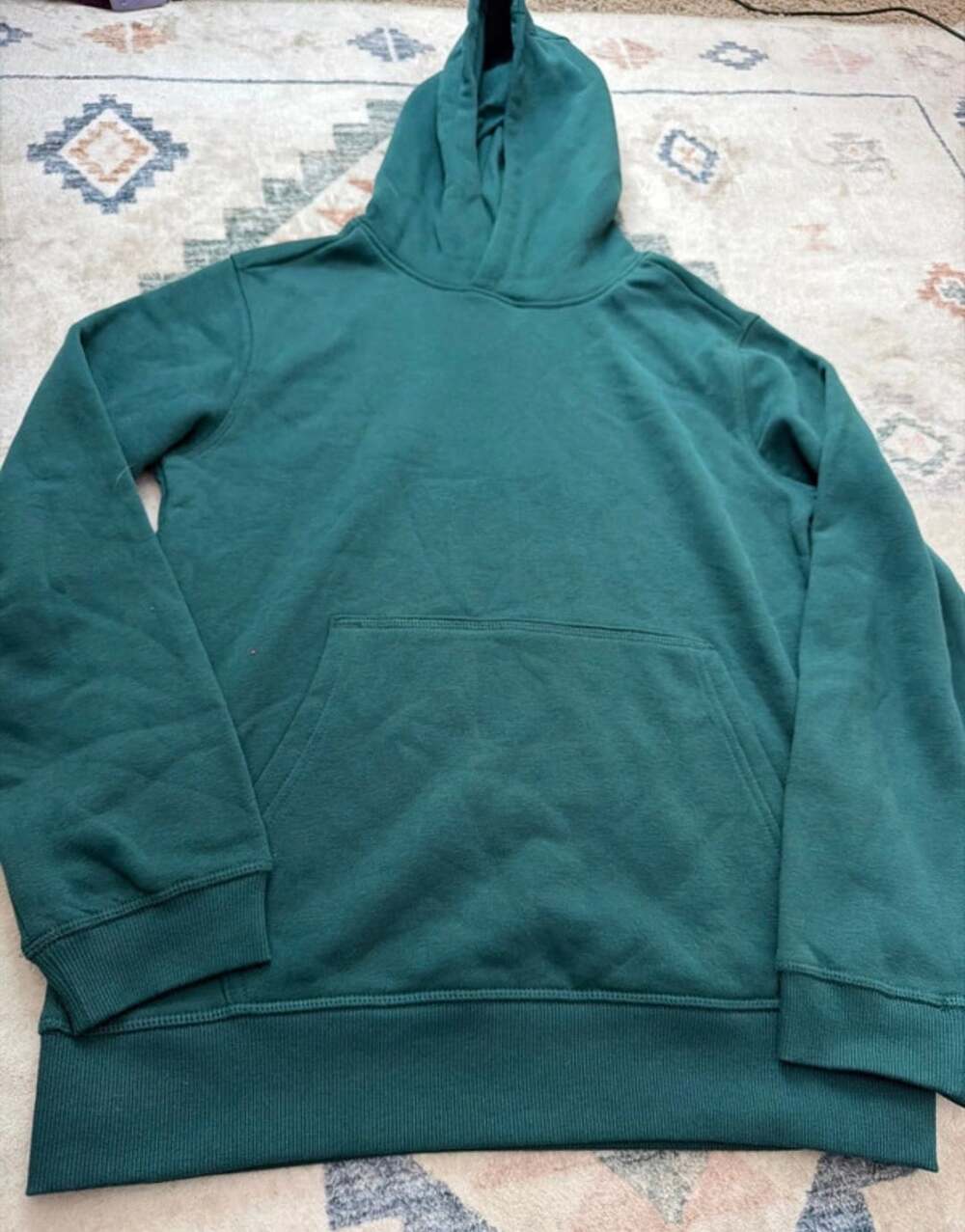 Vively Kids Green Fleece Pullover Hoodie Size L 10/12